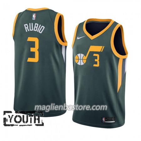 Maglia NBA Utah Jazz Ricky Rubio 3 2018-19 Nike Verde Swingman - Bambino